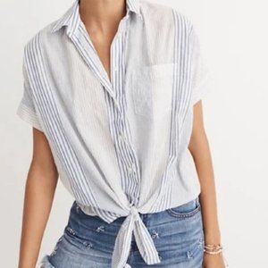 Madewell Striped Tye Button Down Shirt - Size M